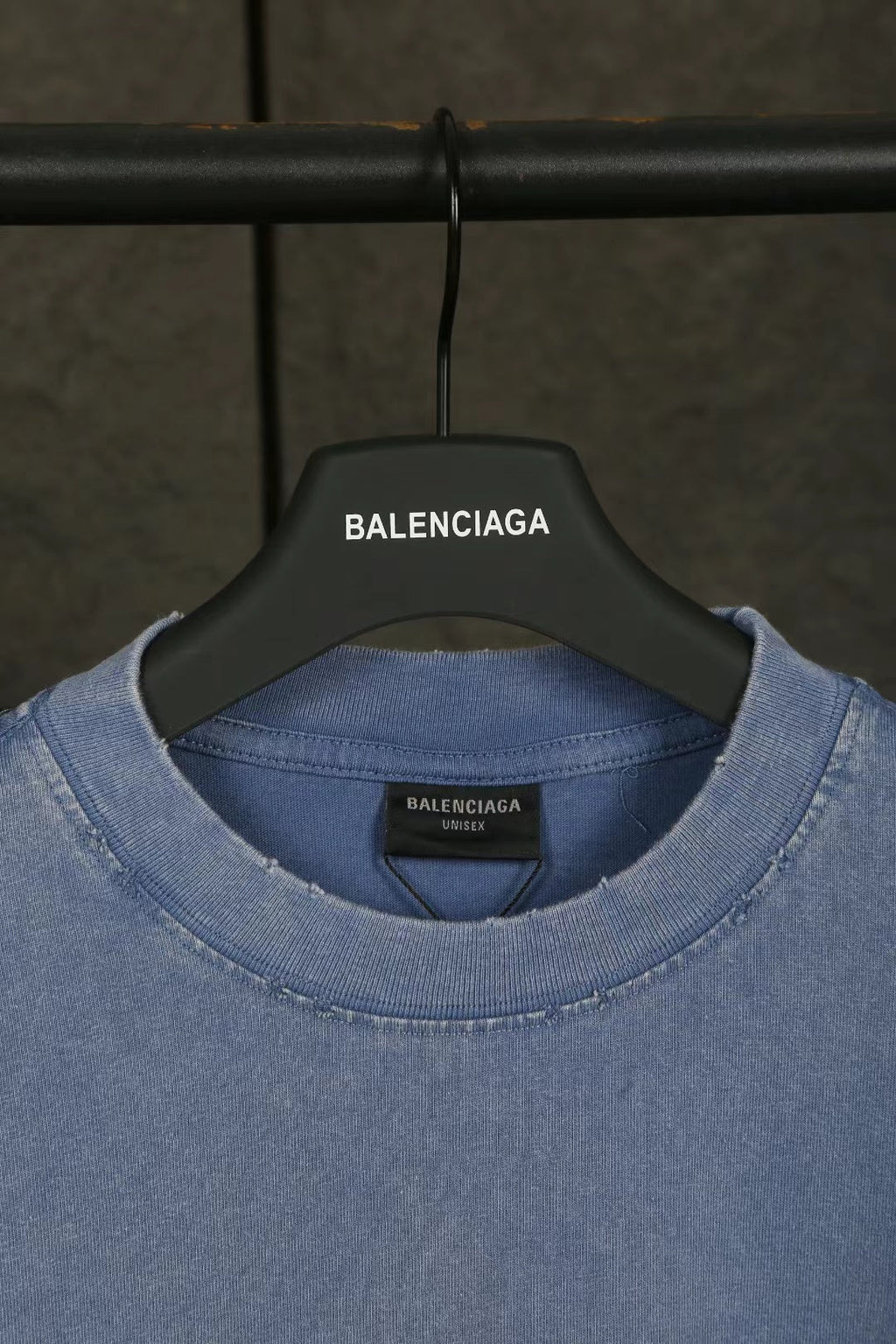 Balen Vintage Logo Blue Jersey T-Shirt
