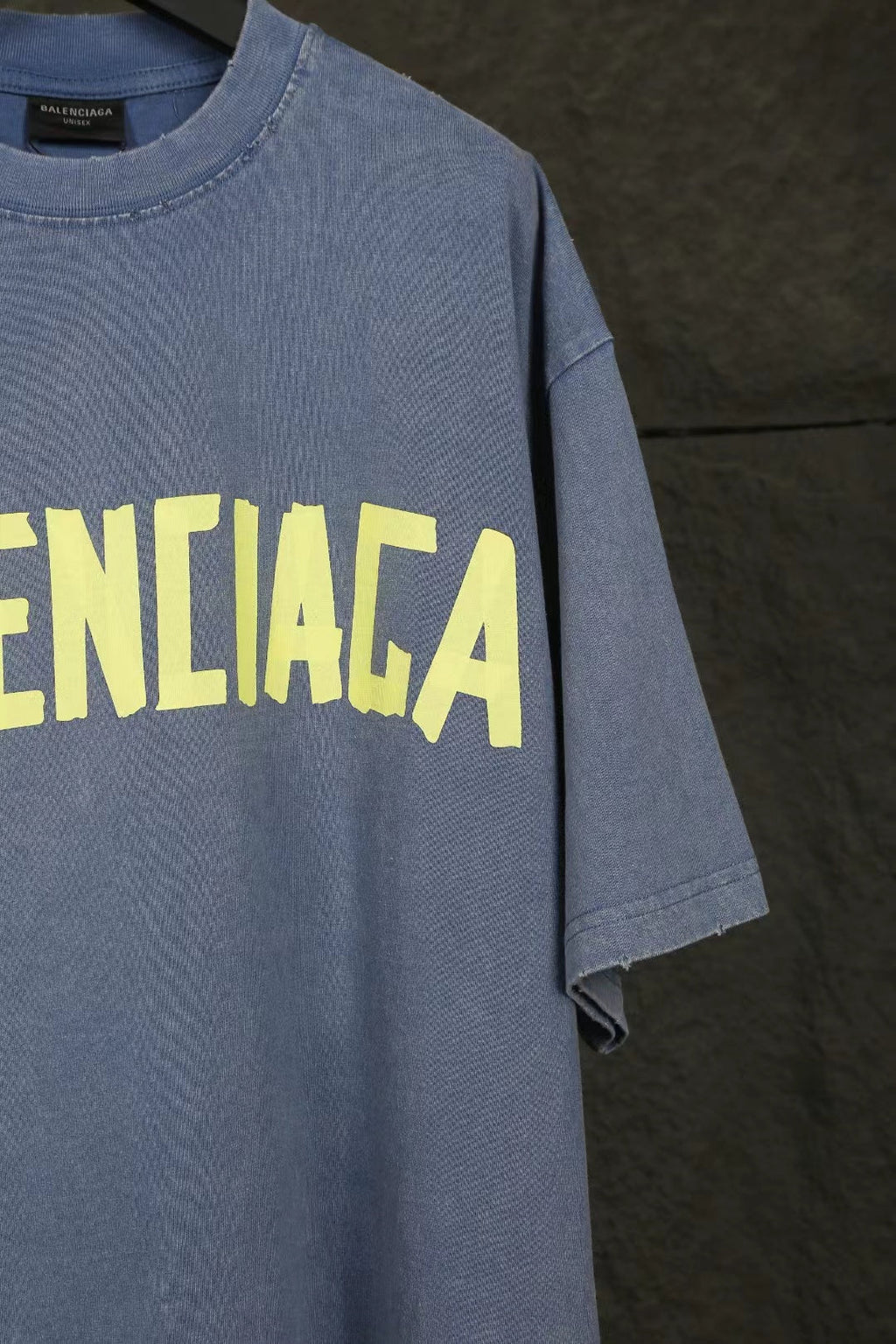 Balen Vintage Logo Blue Jersey T-Shirt