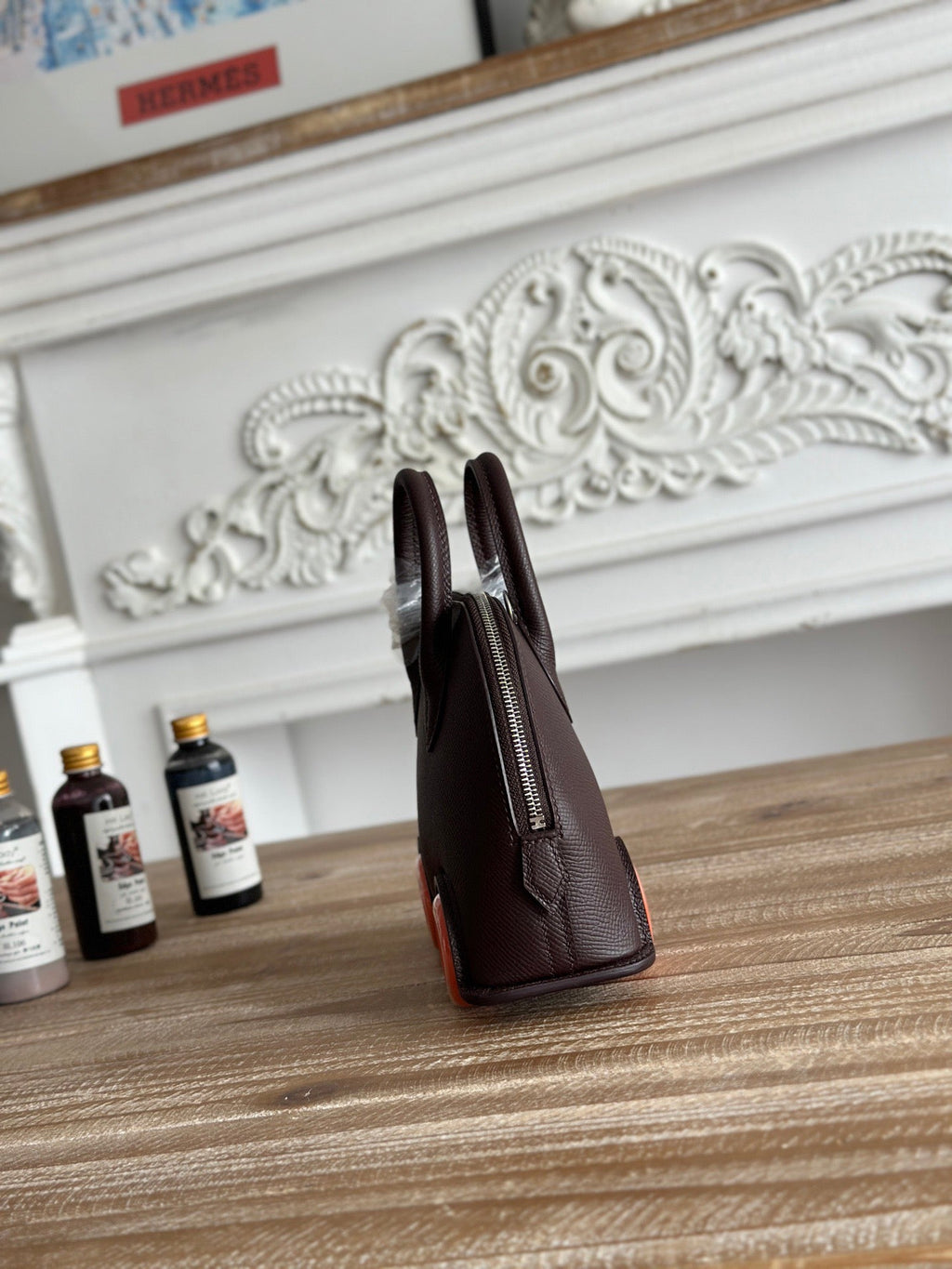 MINI BODIE ON WHEELS 20 IN DARK BROWN EPSOM LEATHER
