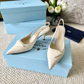 PRA SLINGBACK PUMPS IN CREAM CALFSKIN