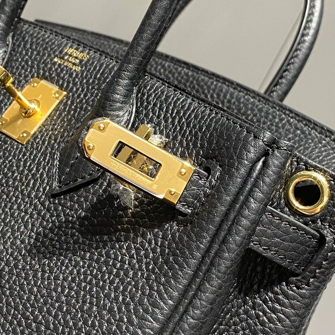 HM BIRKIN 20CM BAG BLACK TOGO LEATHER GOLD HARDWARE