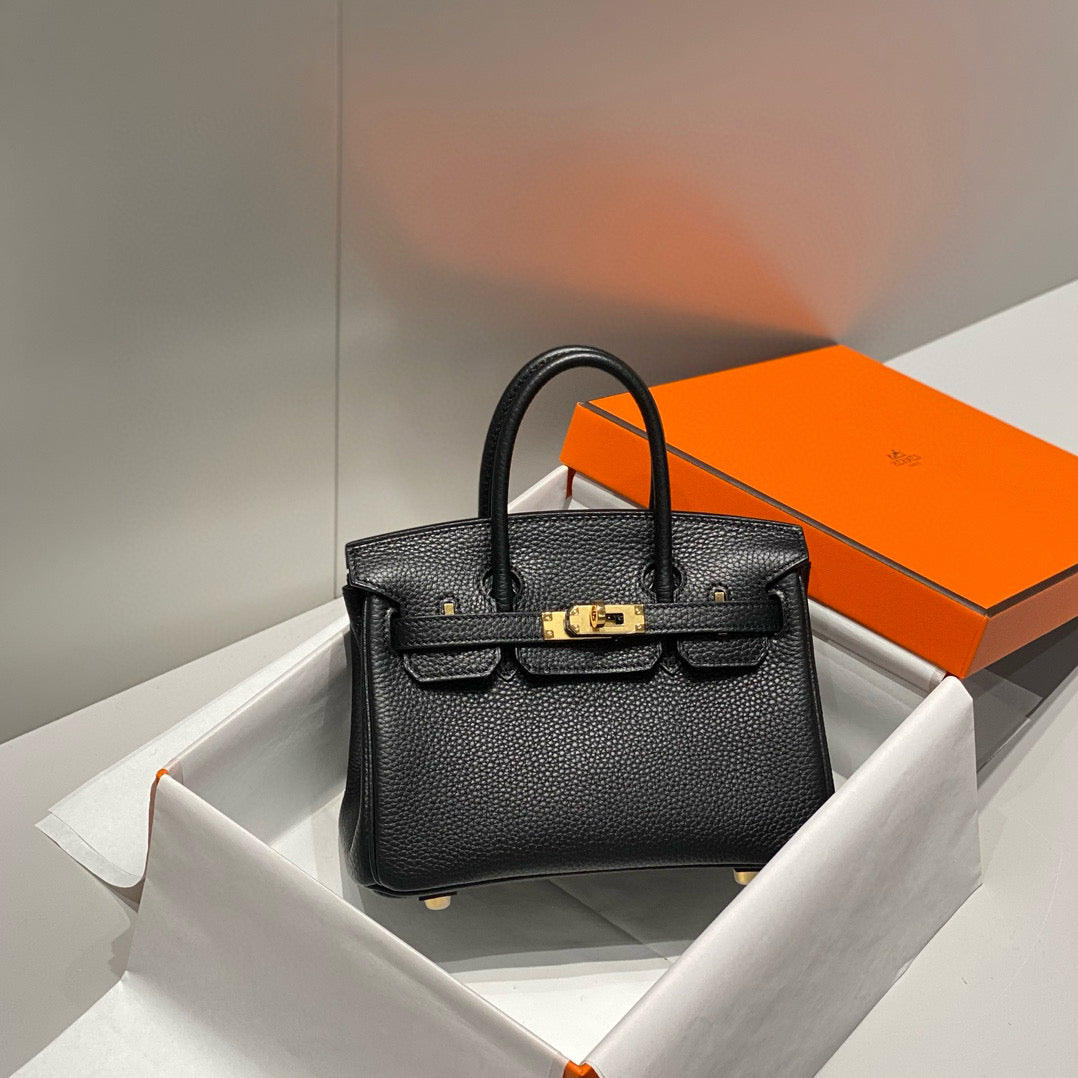 HM BIRKIN 20CM BAG BLACK TOGO LEATHER GOLD HARDWARE