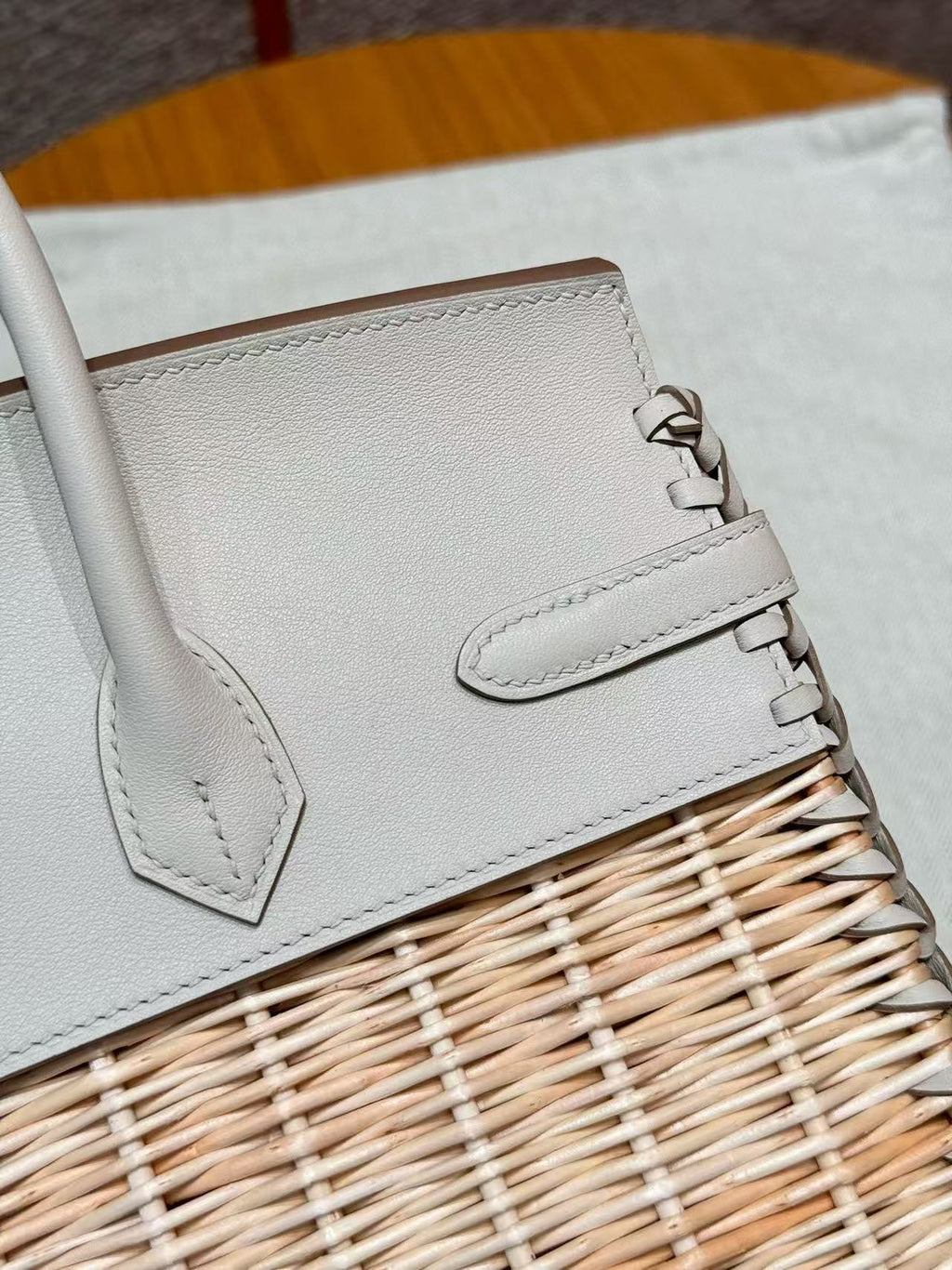 HM BIRKIN PICNIC 25 CM IN WHITE CALFSKIN SILVER HARDWARE