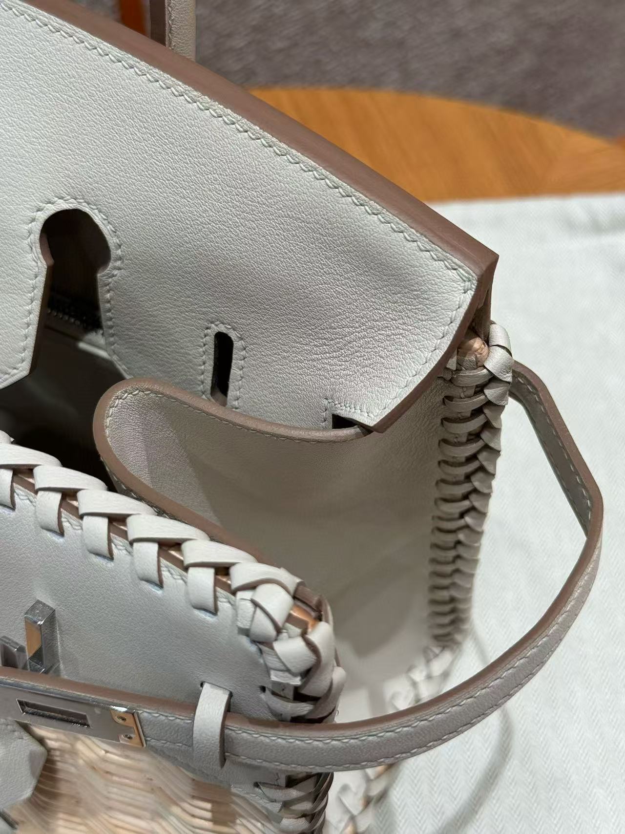 HM BIRKIN PICNIC 25 CM IN WHITE CALFSKIN SILVER HARDWARE