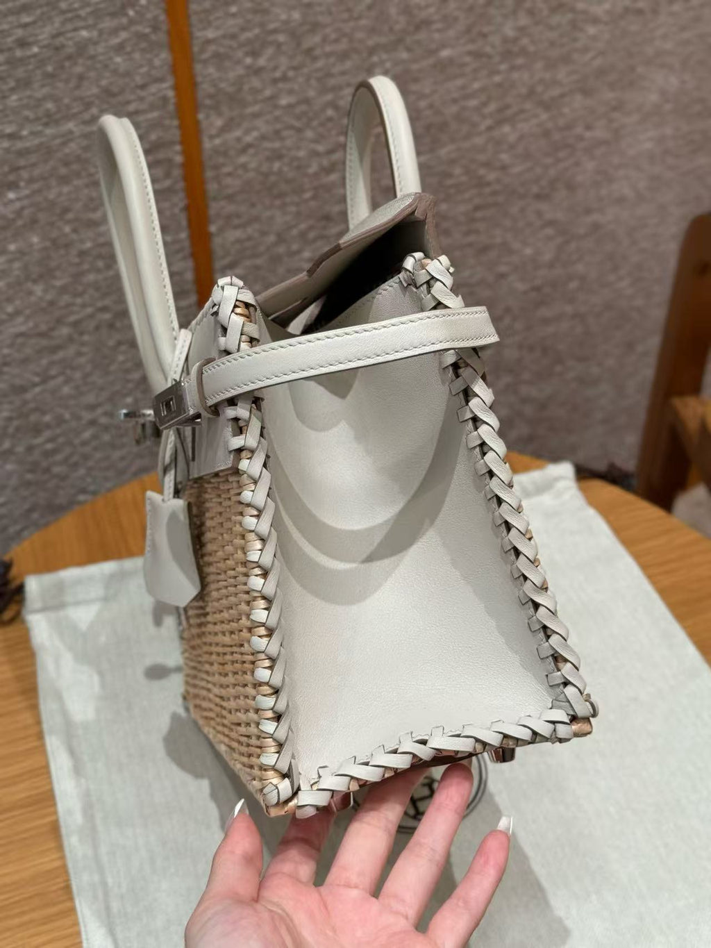 HM BIRKIN PICNIC 25 CM IN WHITE CALFSKIN SILVER HARDWARE