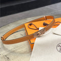 HM KELLY BELT 18MM IN TAN BROWN CALFSKIN GOLD HARDWARE