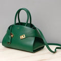 FERR STUDIO BAG 22 IN GREEN CALFSKIN GOLD-TONE HARDWARE