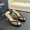 CC TRANSPARENT HIGH HEELS IN BLACK MESH