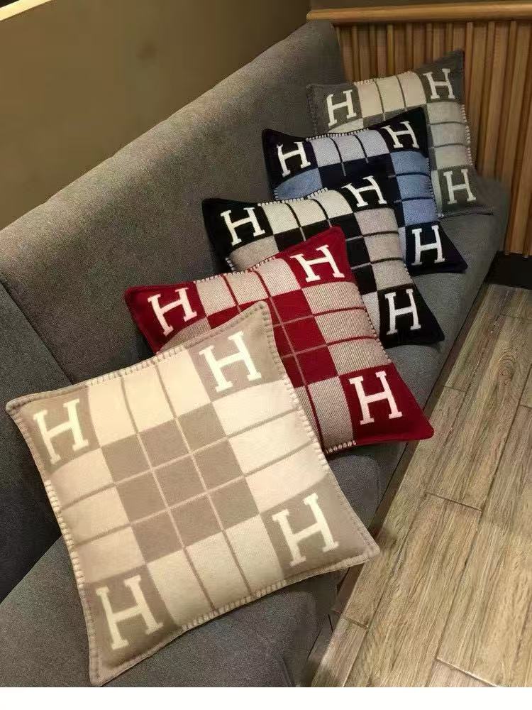 HERMES PILLOW IN COLORFUL FABRIC