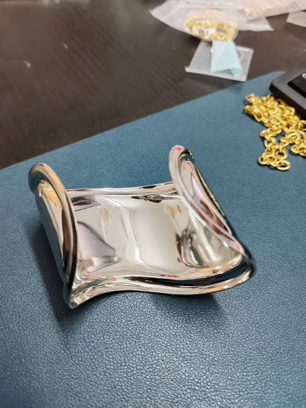 KLEINER BONE CUFF IN SILBER