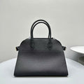 MINIMALIST STRUCTURED SILHOUETTE HANDBAG IN BLACK CALFSKIN