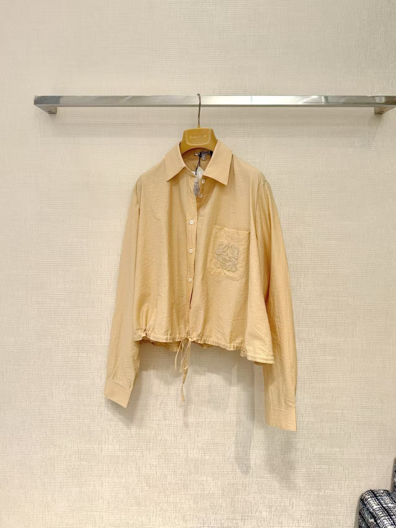 LOEWE SET IN BEIGE COTTON WITH EMBROIDERED LOGO