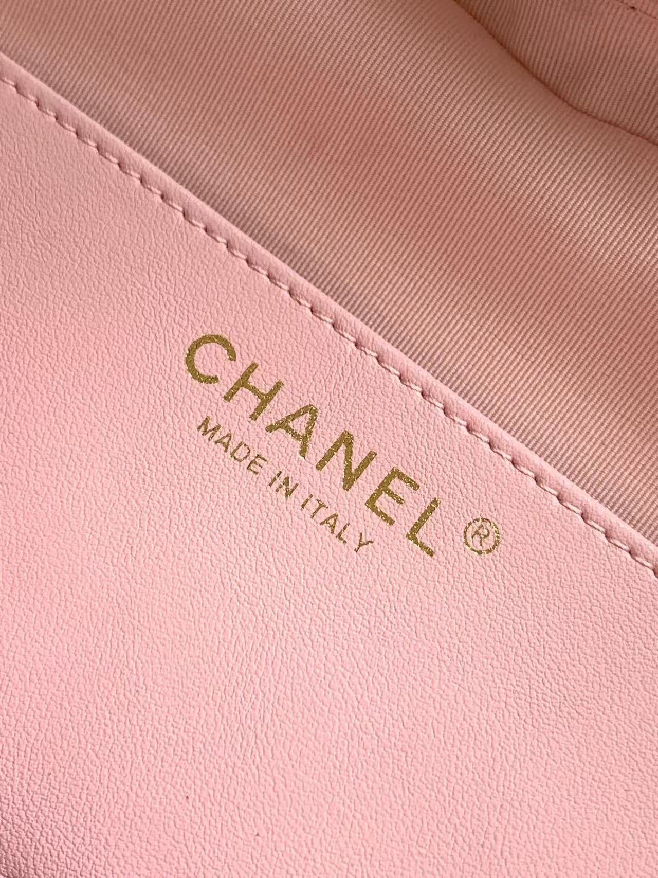 CC HEART QUILTED SHOULDER BAG 19 IN PINK CALFSKIN TP2