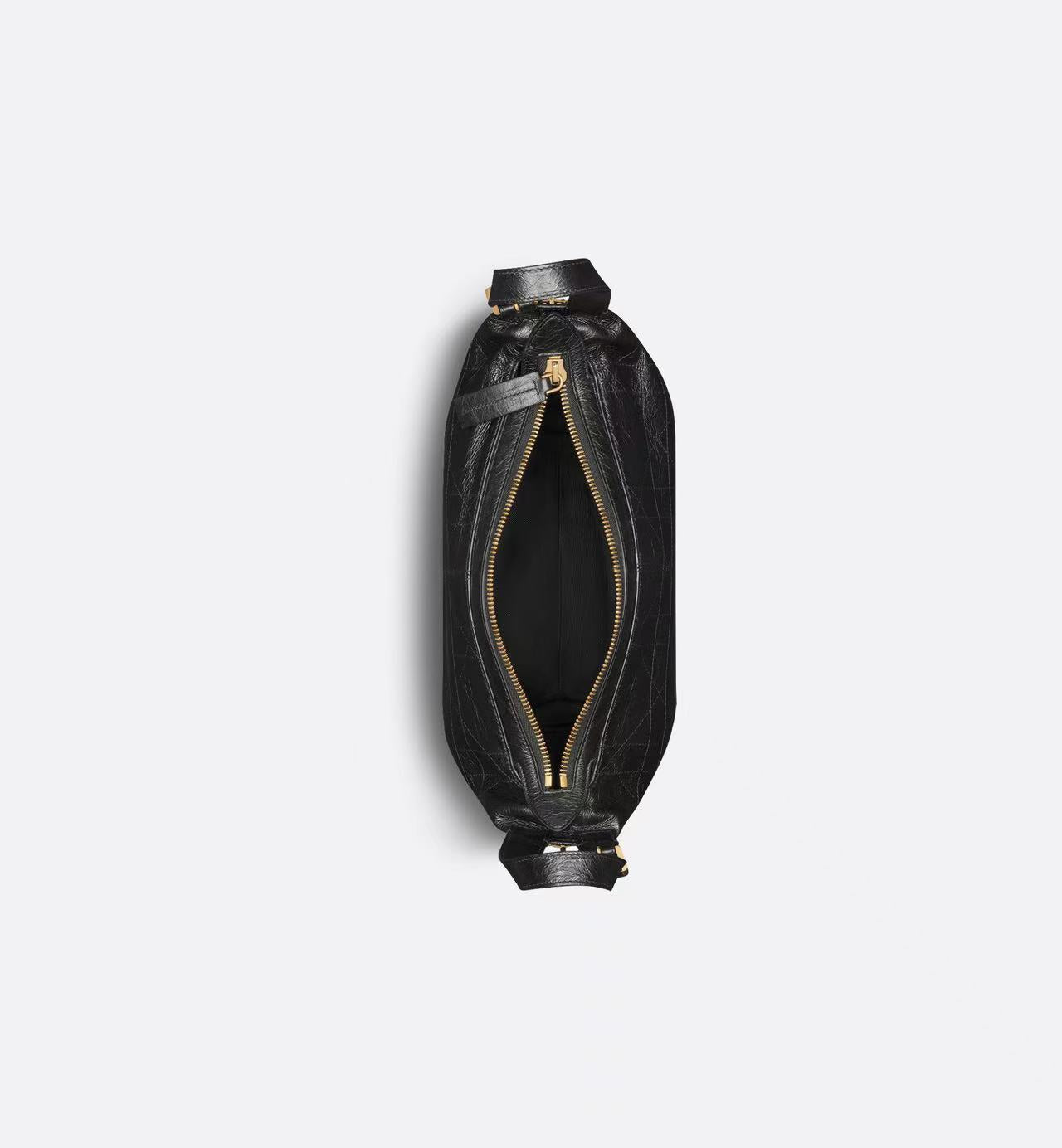 CD SHOULDER BAG 25 IN BLACK CALFSKIN GOLD HARDWARE TP2