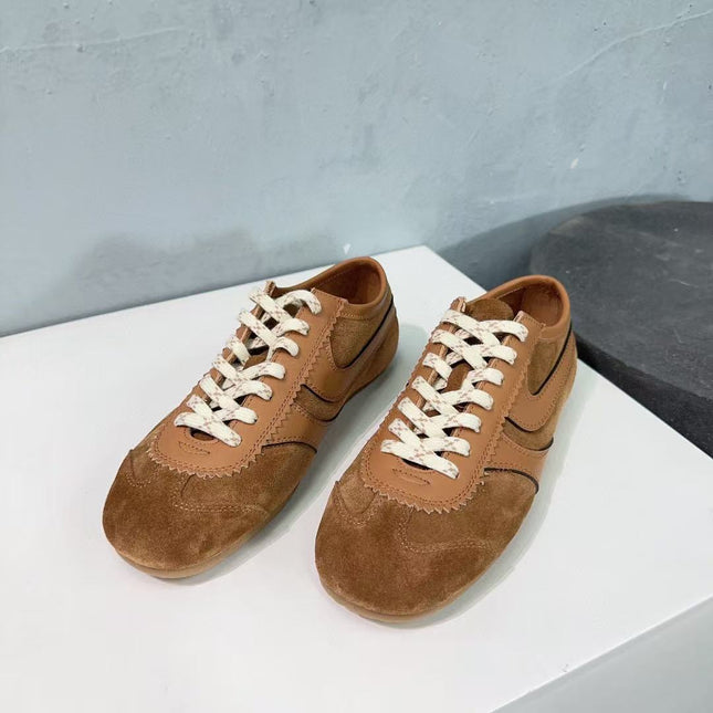 DRIESVAN NOTEN SNEAKER IN BROWN SUEDE AND CALFSKIN