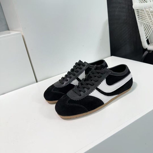 DRIESVAN NOTEN SNEAKER IN BLACK SUEDE AND WHITE CALFSKIN