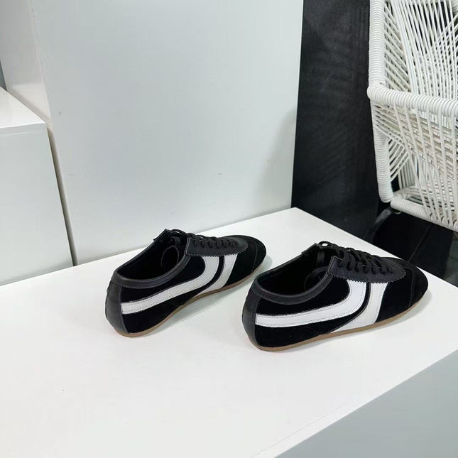 DRIESVAN NOTEN SNEAKER IN BLACK SUEDE AND WHITE CALFSKIN