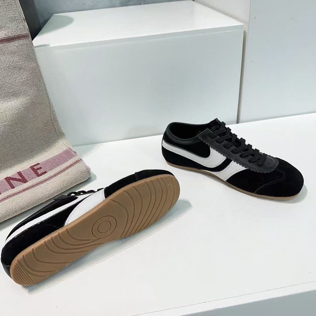 DRIESVAN NOTEN SNEAKER IN BLACK SUEDE AND WHITE CALFSKIN