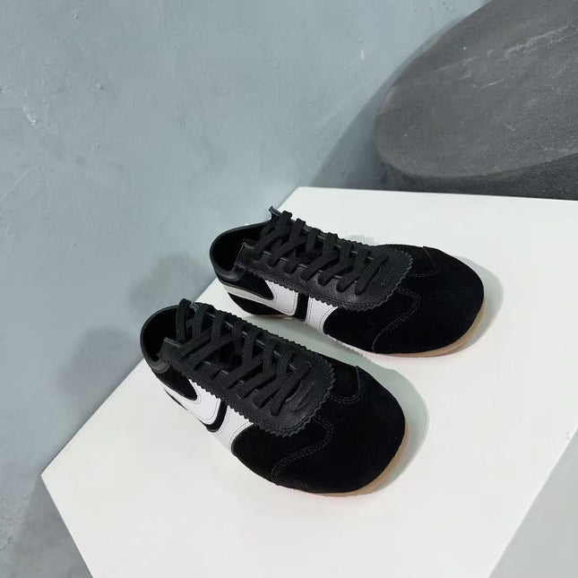 DRIESVAN NOTEN SNEAKER IN BLACK SUEDE AND WHITE CALFSKIN