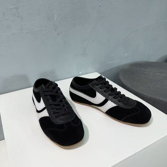 DRIESVAN NOTEN SNEAKER IN BLACK SUEDE AND WHITE CALFSKIN