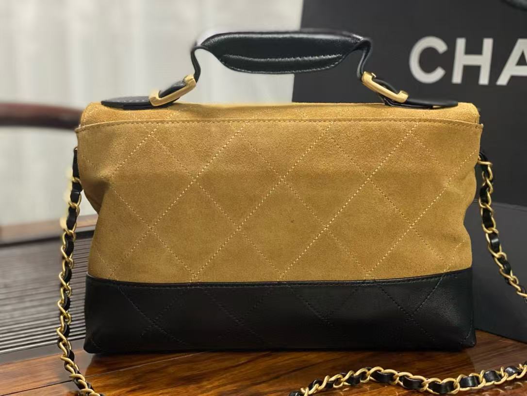 CC SHOULDER BAG 29 IN BLACK AND BROWN SUEDE AND CALFSKIN