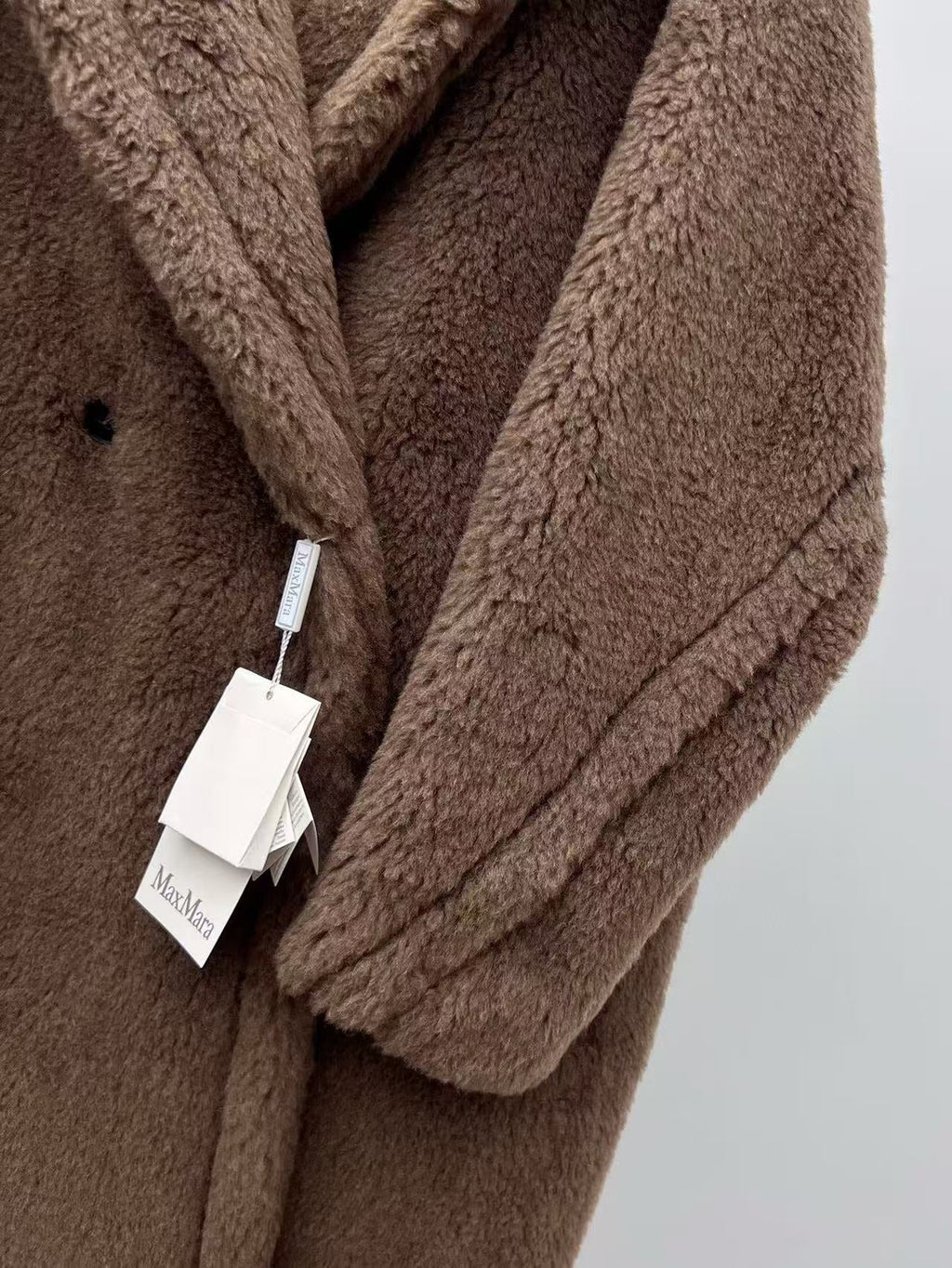 MAX MARA LONG COAT IN BROWN FUR
