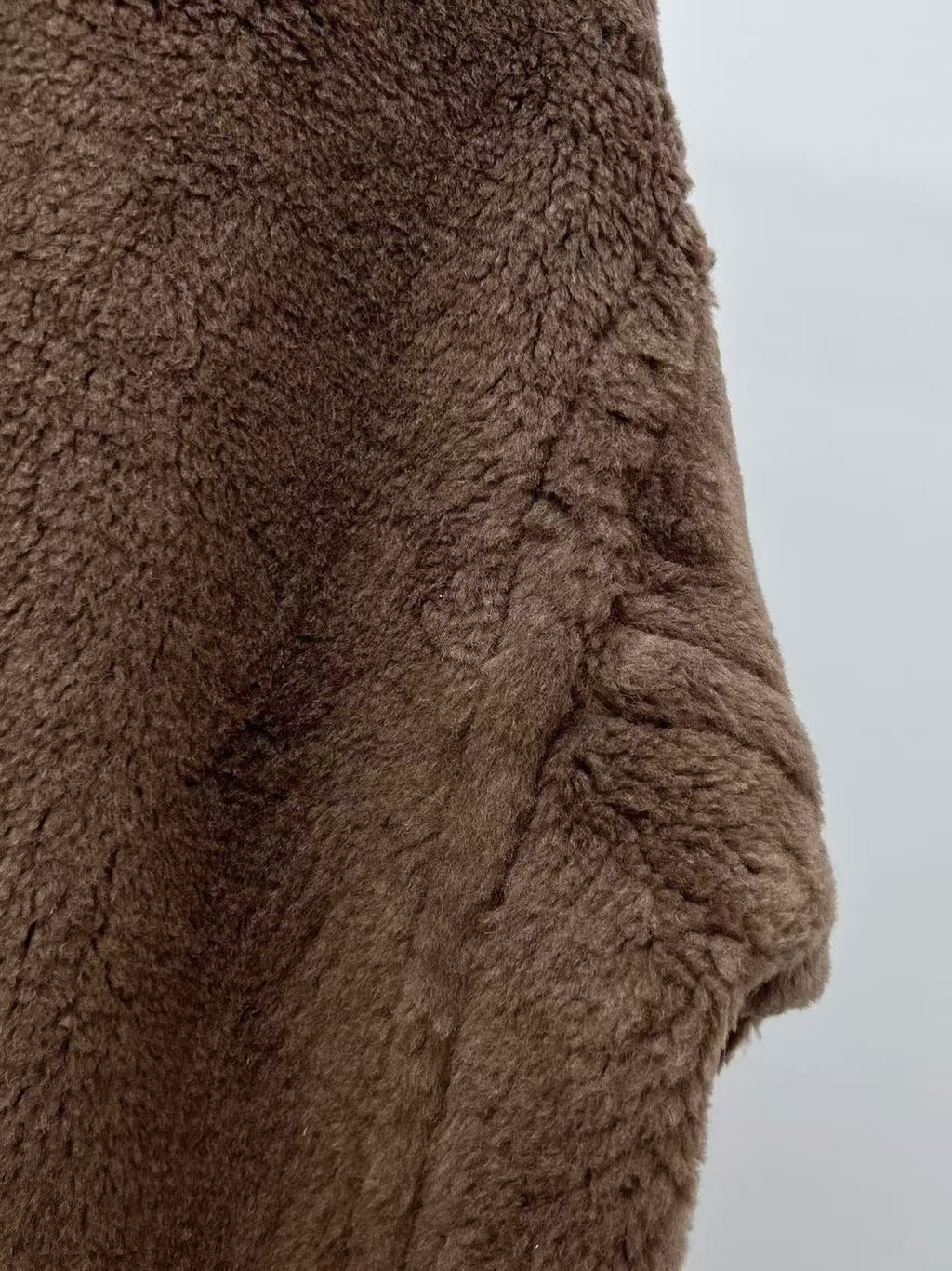 MAX MARA LONG COAT IN BROWN FUR