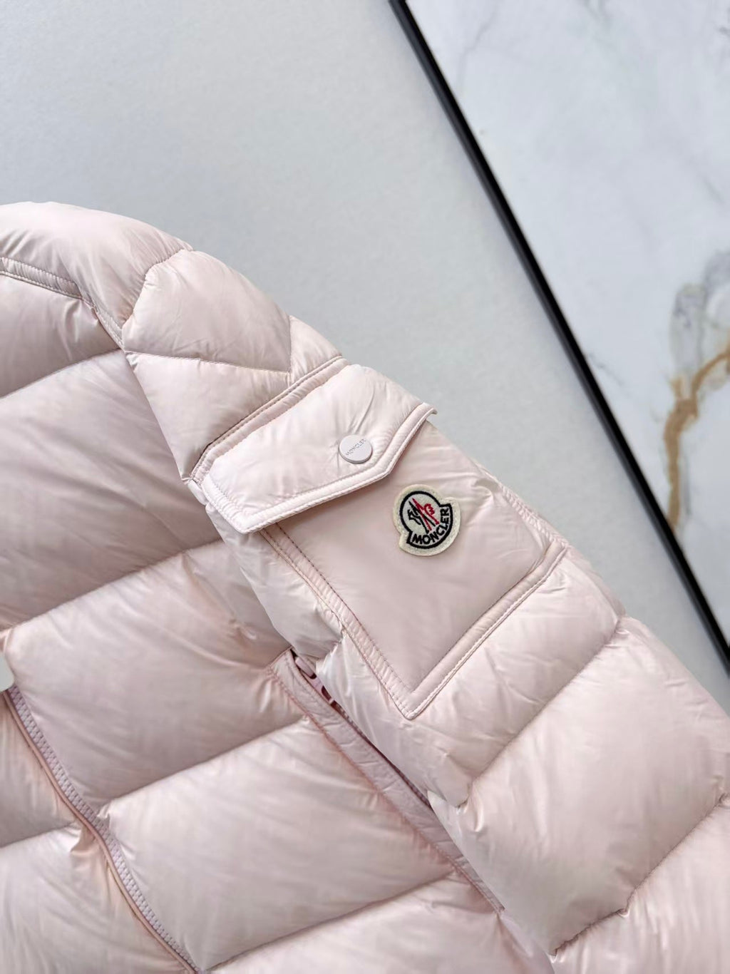 MONCLER PUFFER JACKET IN LIGHT PINK
