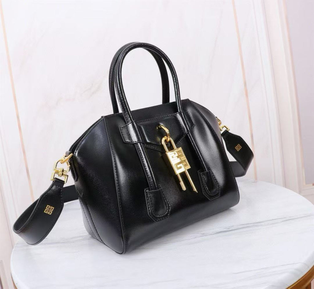 GIVENCHY TOP HANDLE BAG 29 IN BLACK CALFSKIN GOLD HARDWARE