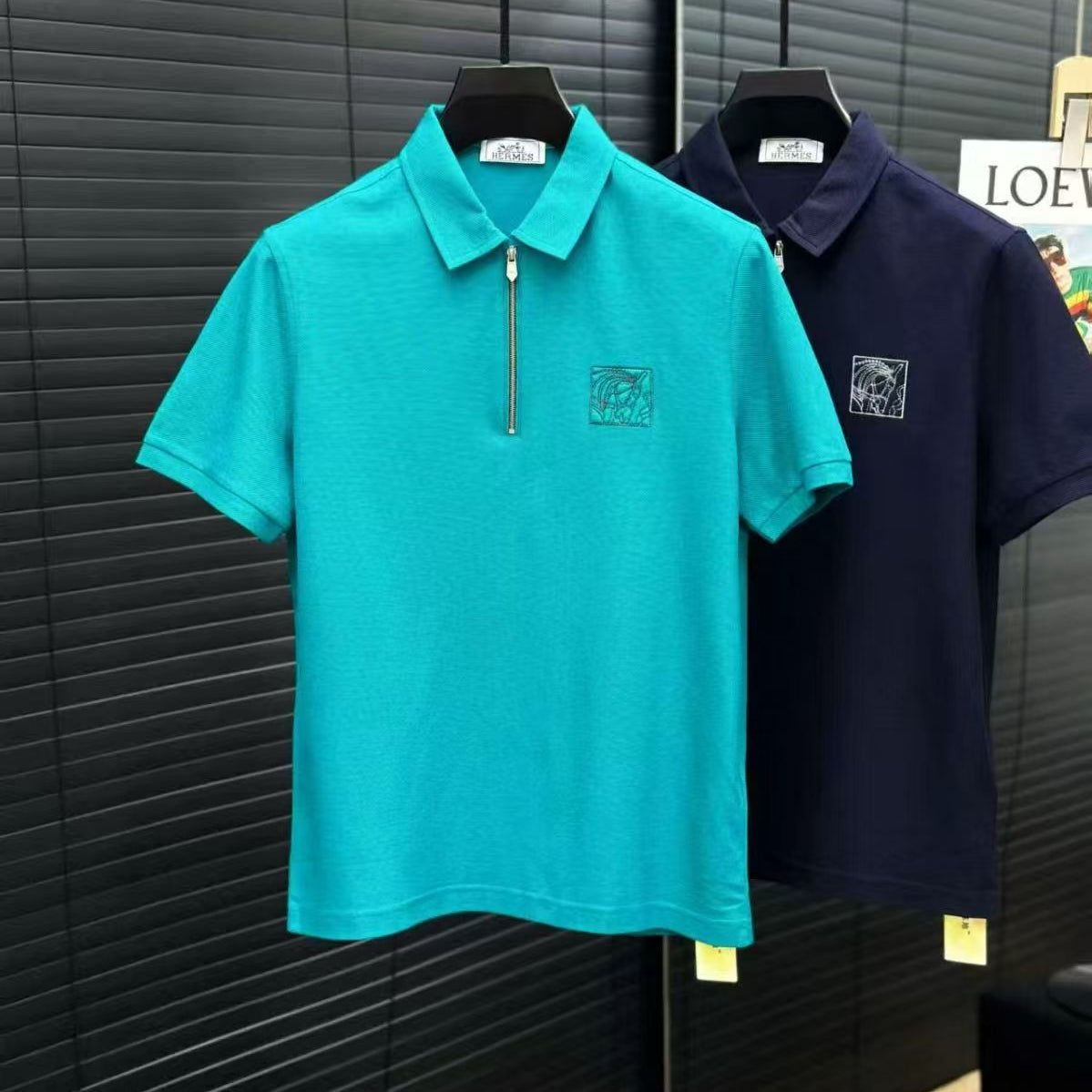 HERMES POLO SHIRT IN BLUE COTTON