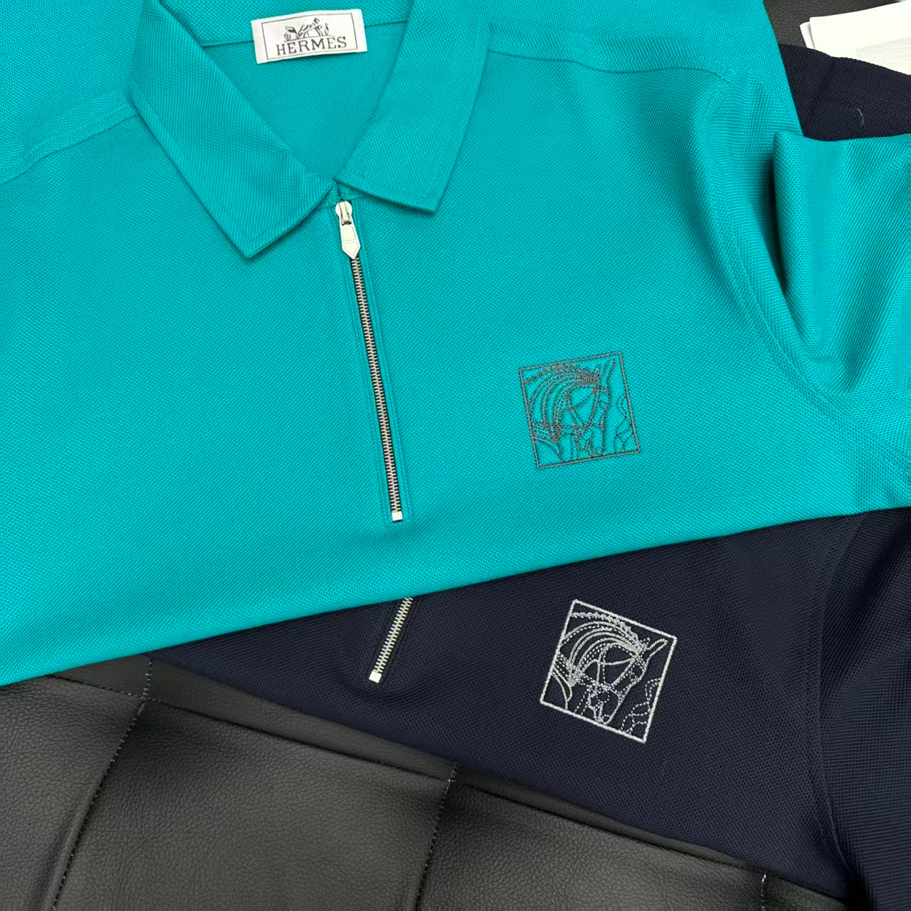 HERMES POLO SHIRT IN BLUE COTTON
