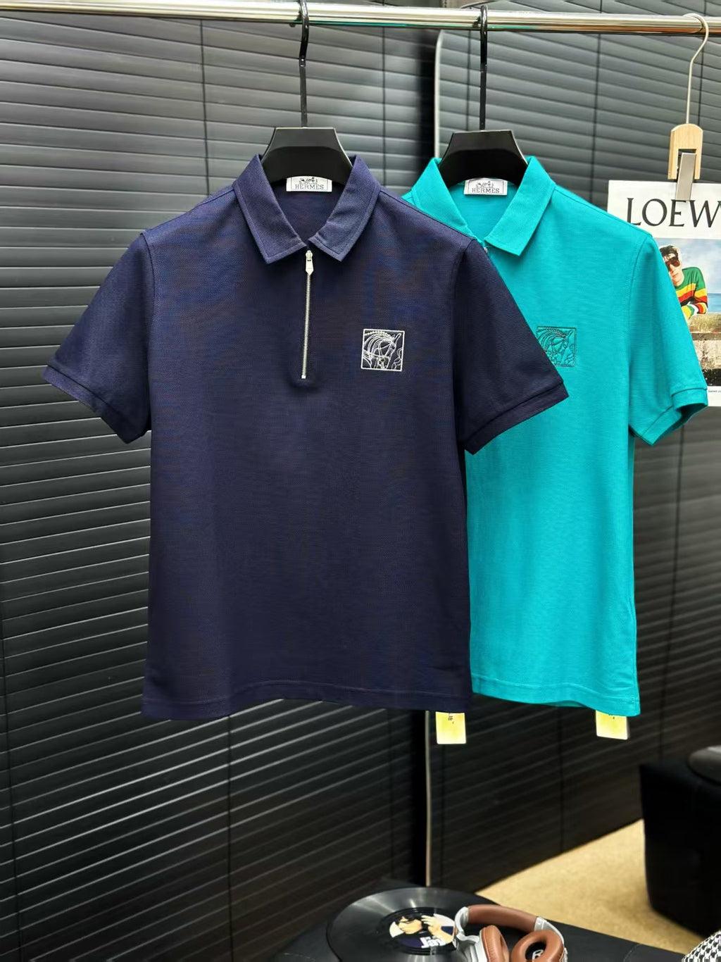 HERMES POLO SHIRT IN BLUE COTTON