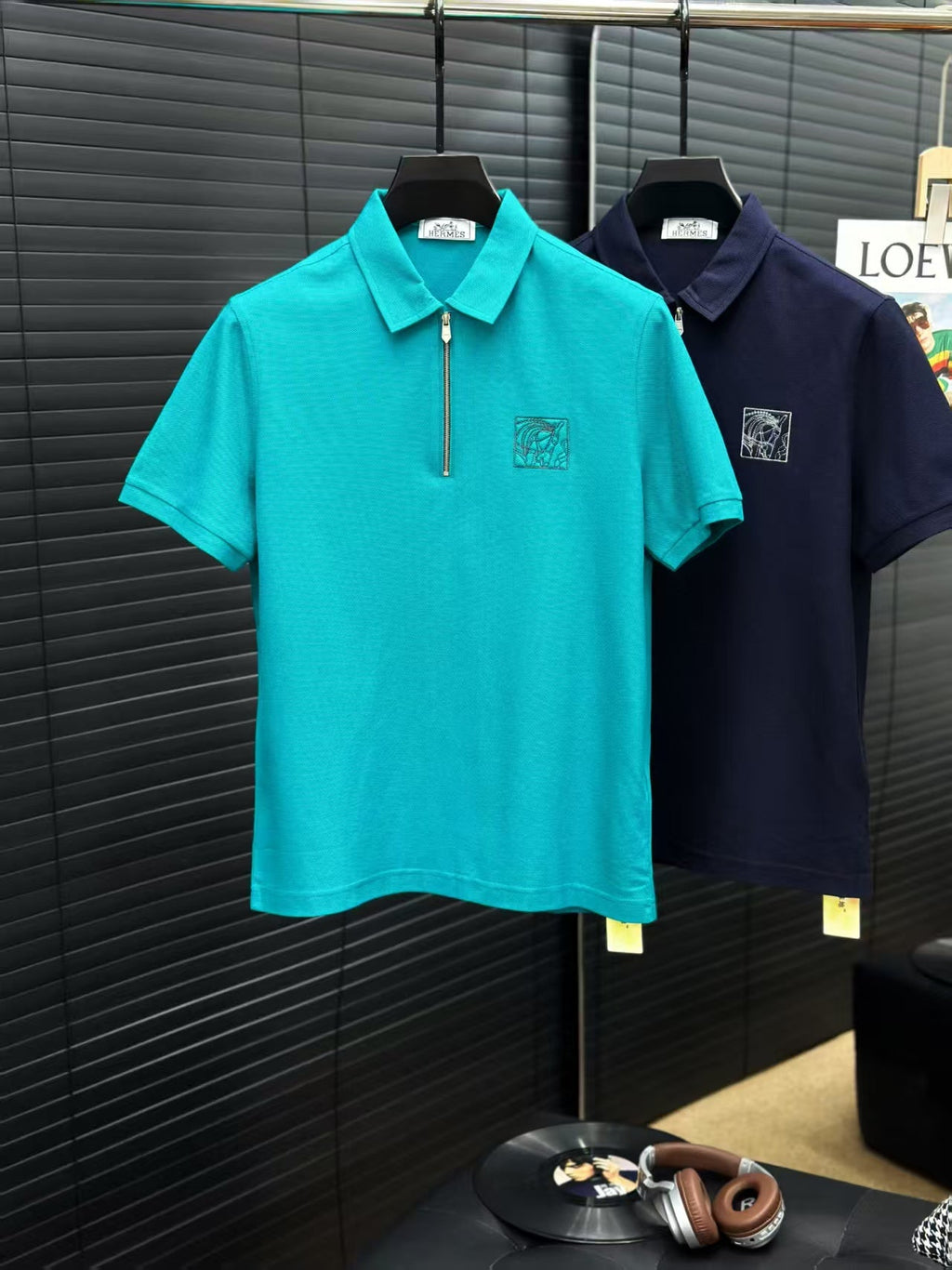 HERMES POLO SHIRT IN BLUE COTTON