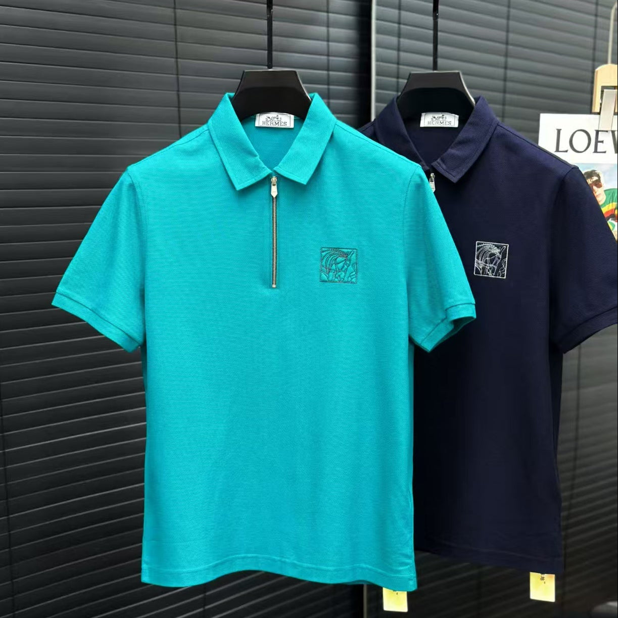 HERMES POLO SHIRT IN BLUE COTTON