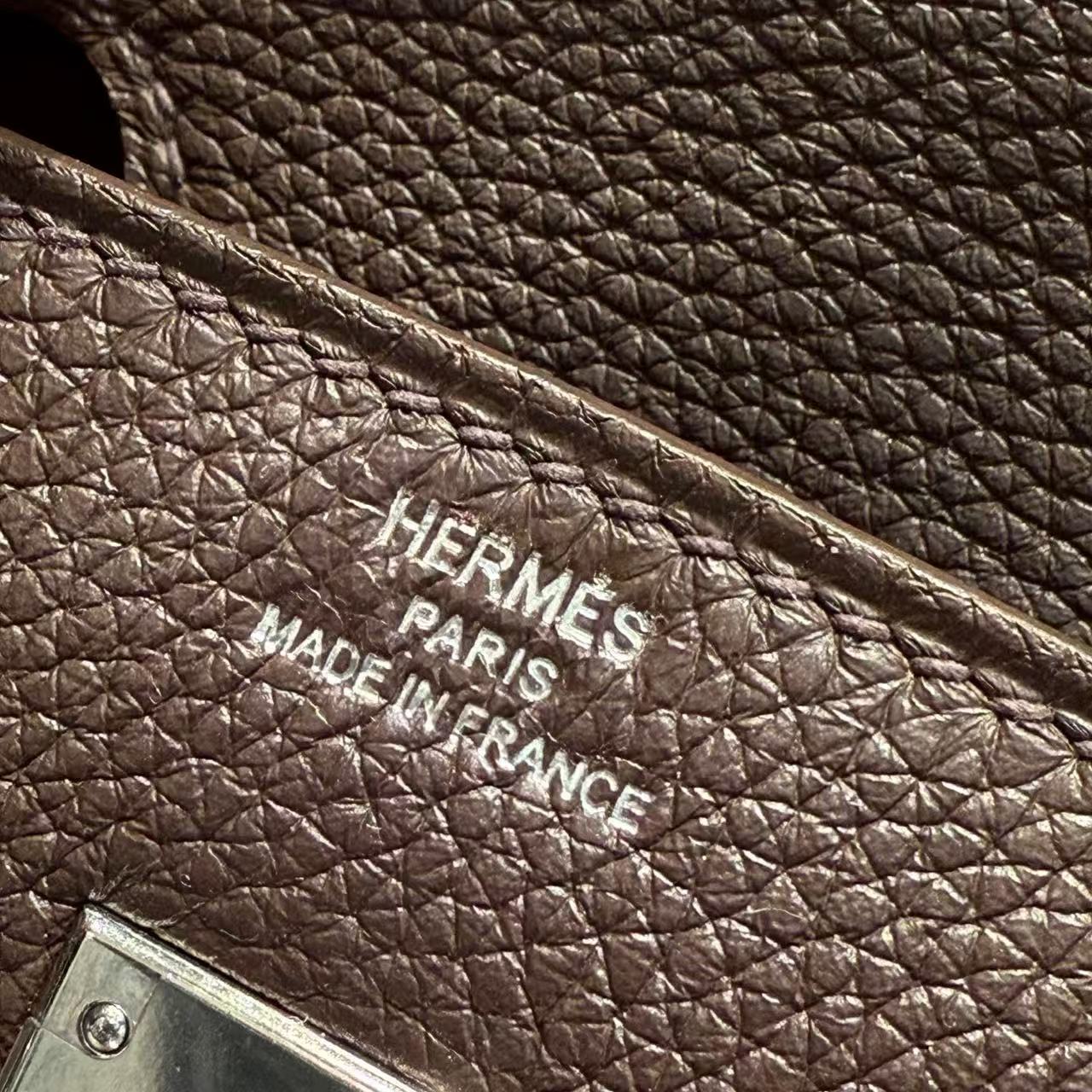 HM BIRKIN 25CM IN CHOCOLATE BROWN TOGO LEATHER SILVER HARDWARE