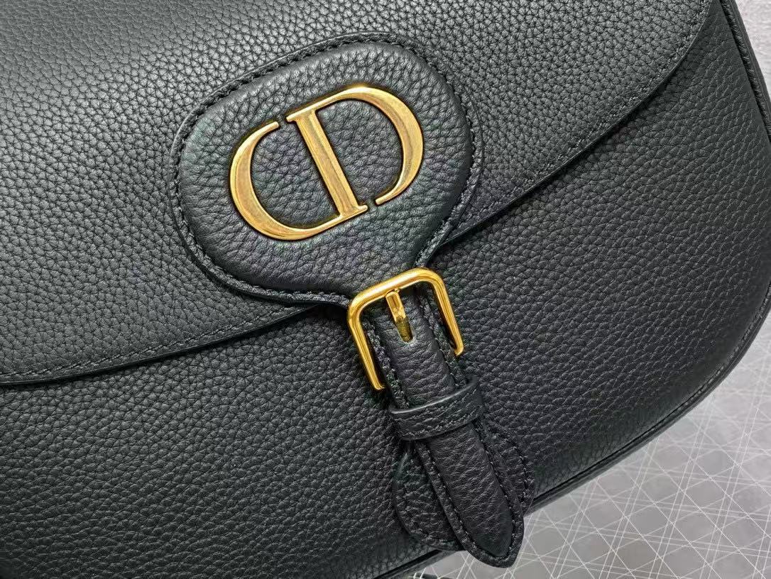 CD BOBBY EAST-WEST 27 BAG IN BLACK CALFSKIN GOLD HARDWARE
