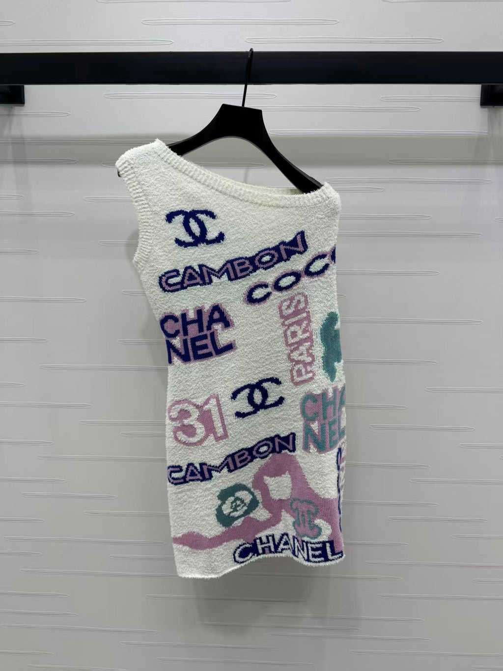CC SLEEVELESS DRESS IN COLORFUL WOOL