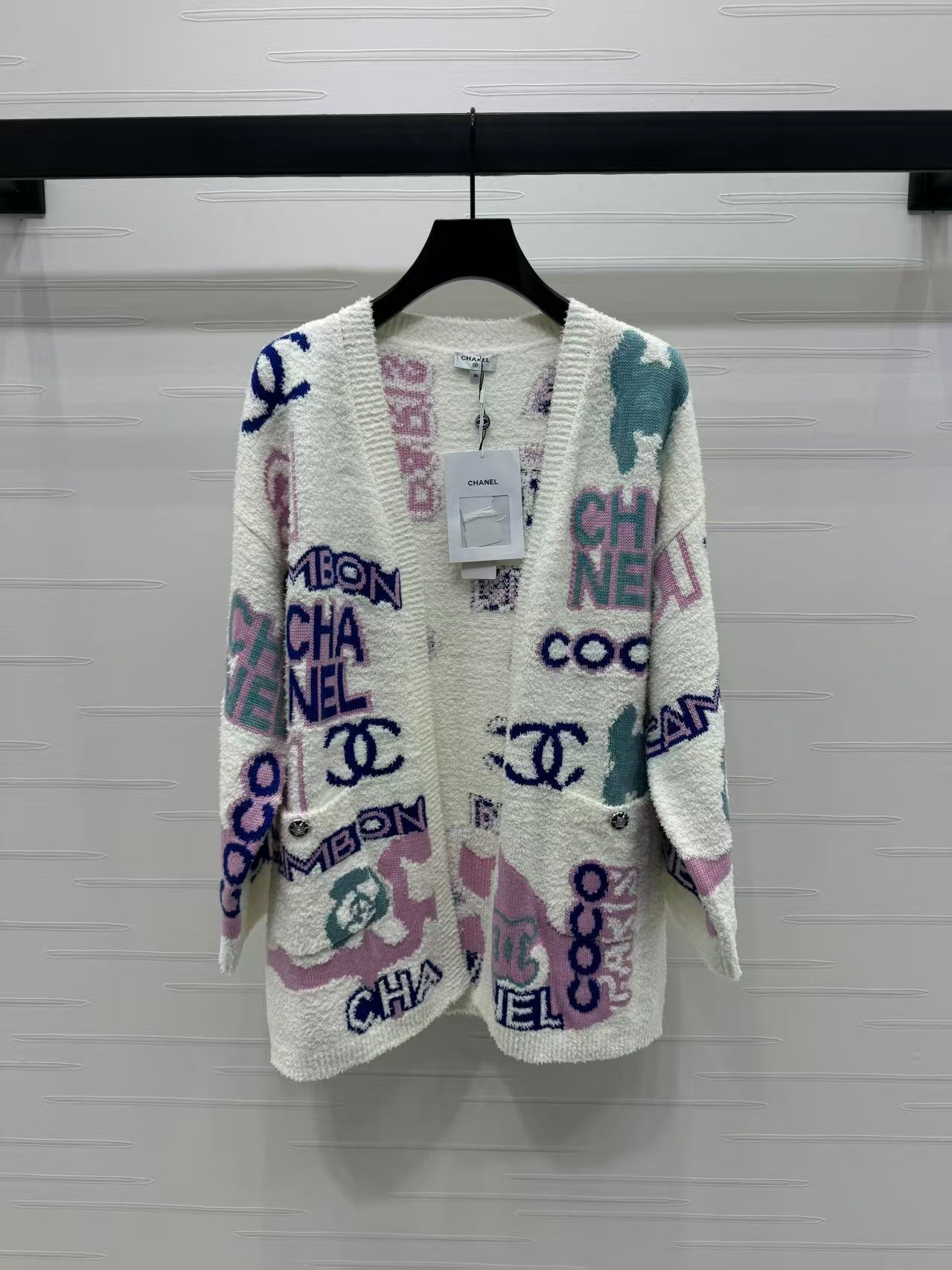 CC LONG CARDIGAN IN COLORFUL WOOL