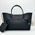 LP GHIERA SHOPPER BAG 40 IN BLACK CALFSKIN