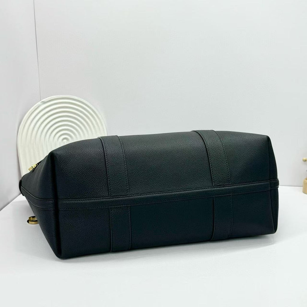 LP GHIERA SHOPPER BAG 40 IN BLACK CALFSKIN