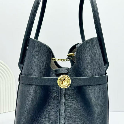 LP GHIERA SHOPPER BAG 40 IN BLACK CALFSKIN