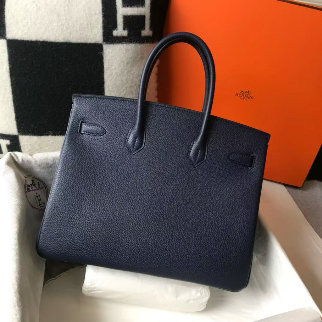HM BIRKIN 30 BAG IN NAVY BLUE CALFSKIN GOLD HARDWARE