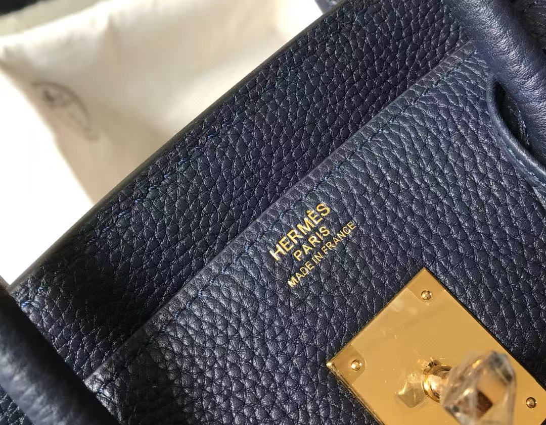 HM BIRKIN 30 BAG IN NAVY BLUE CALFSKIN GOLD HARDWARE