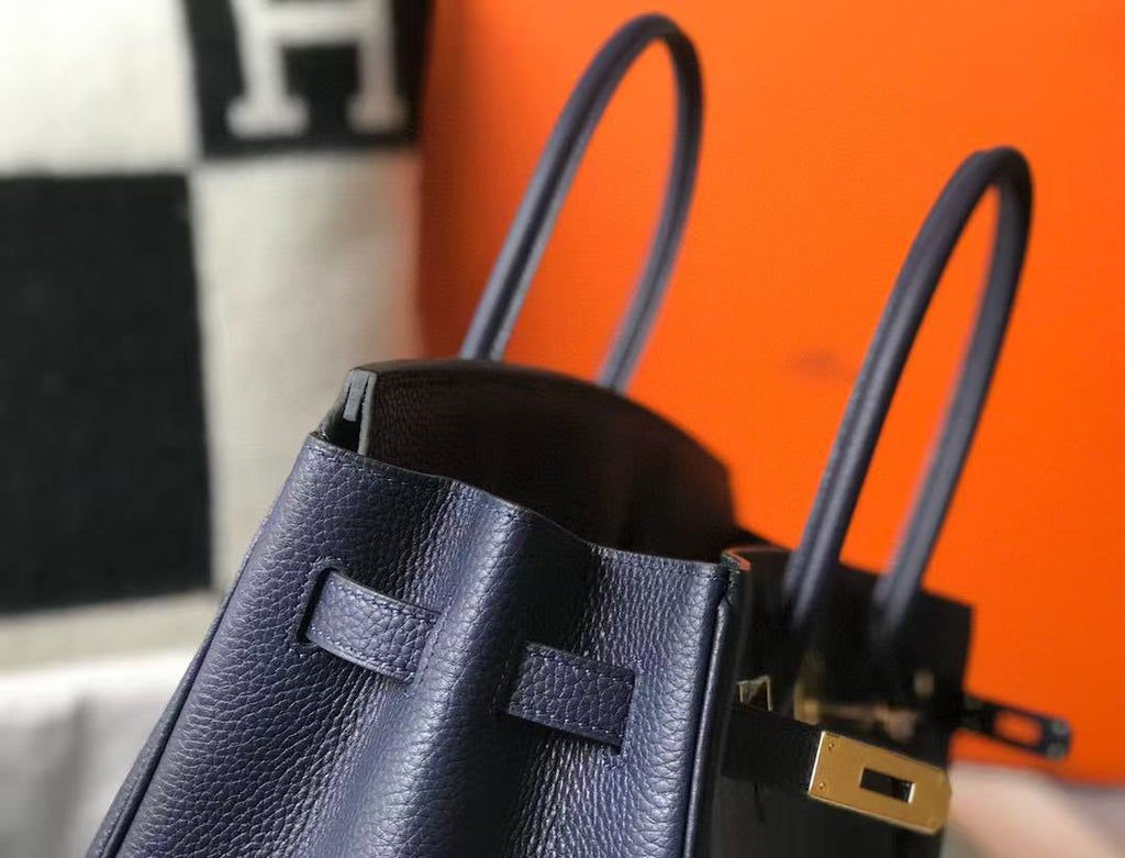 HM BIRKIN 30 BAG IN NAVY BLUE CALFSKIN GOLD HARDWARE