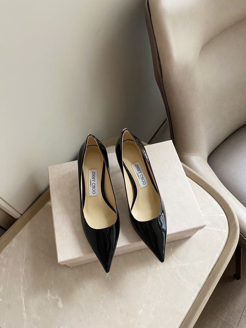 JIMMY HIGH PUMPS IN BLACK CALFSKIN