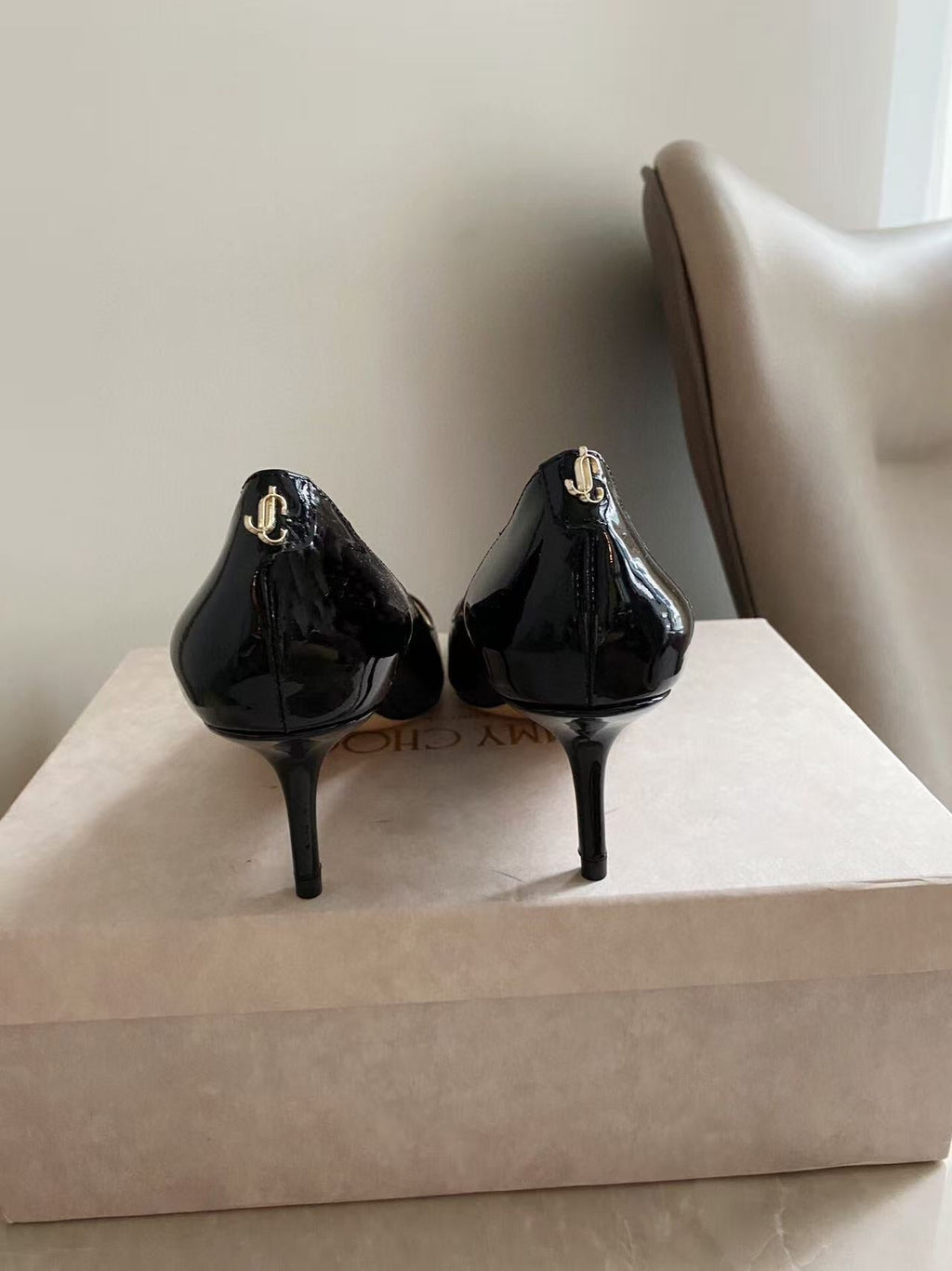 JIMMY HIGH PUMPS IN BLACK CALFSKIN