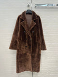 MAX MARA LONG COAT IN DARK BROWN FUR