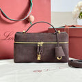 LP EXTRA BAG 23 IN CHOCOLATE BROWN CALFSKIN GOLD HARDWARE TP3