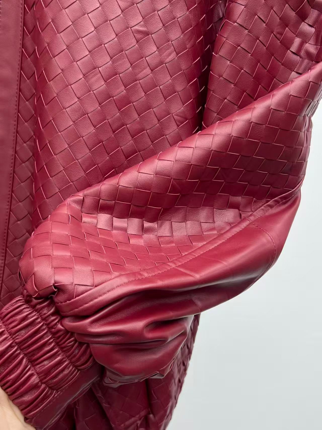 BOTTEGA VENETA JACKET IN BURGUNDY RED LEATHER