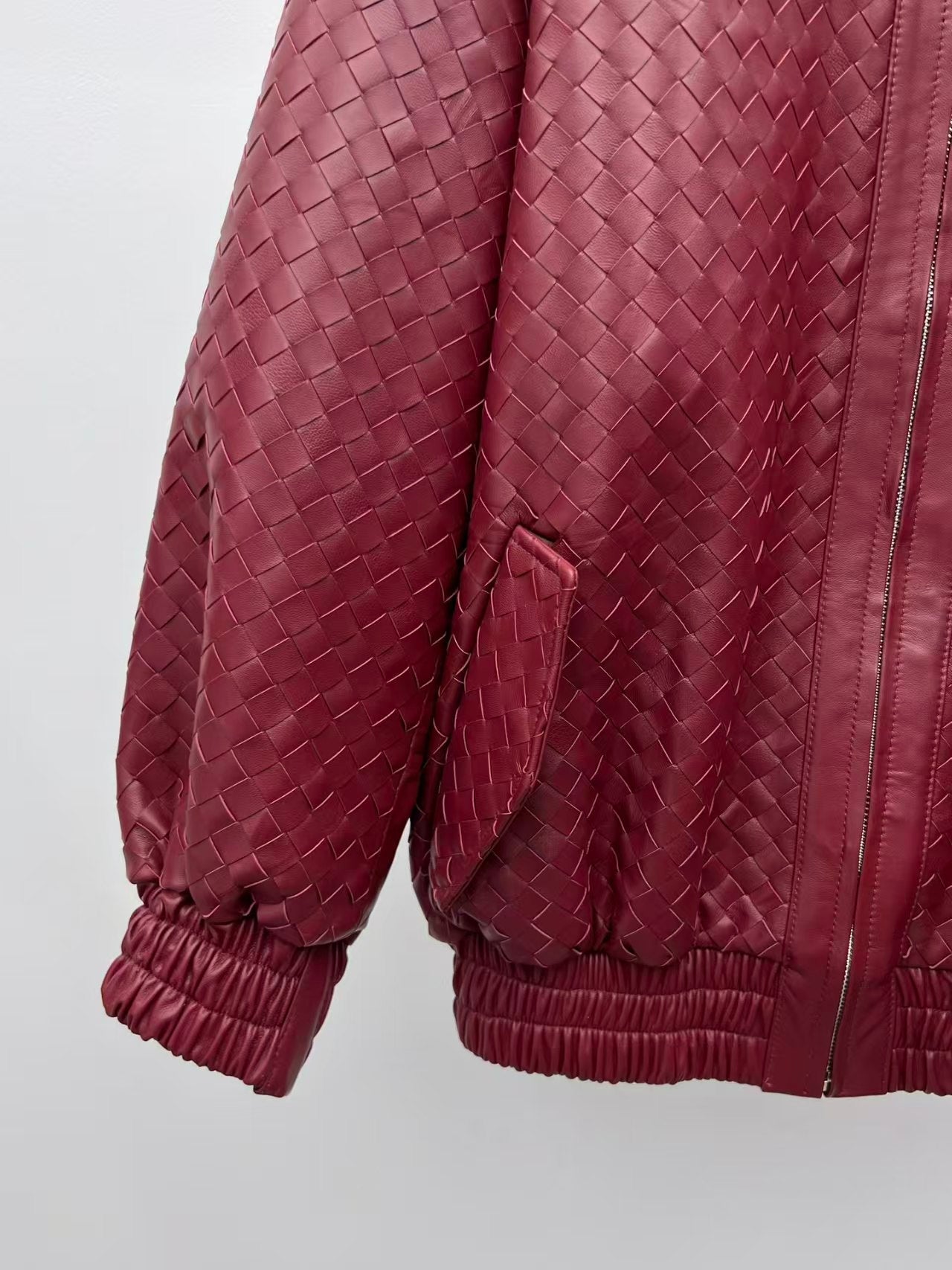 BOTTEGA VENETA JACKET IN BURGUNDY RED LEATHER